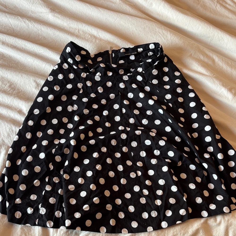 Amanda & Chelsea Black and White Polka Dot A-Line Skirt